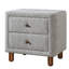 Table de chevet grise 2 à 2 tiroirs Grey Boucle