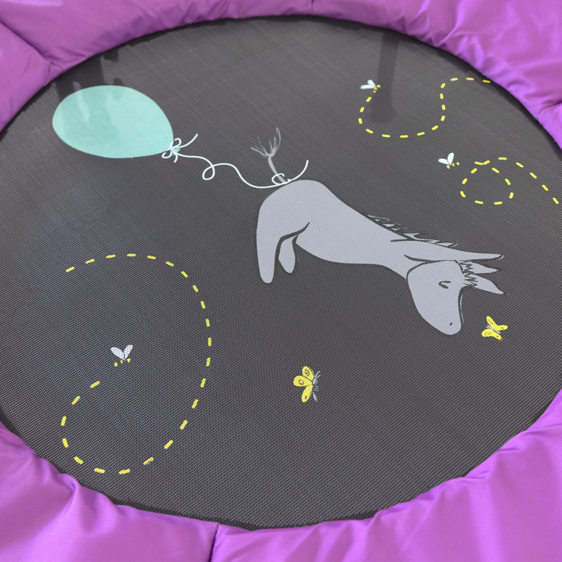 36-Inch Purple Kids' Round Mini Trampoline with Handlebar