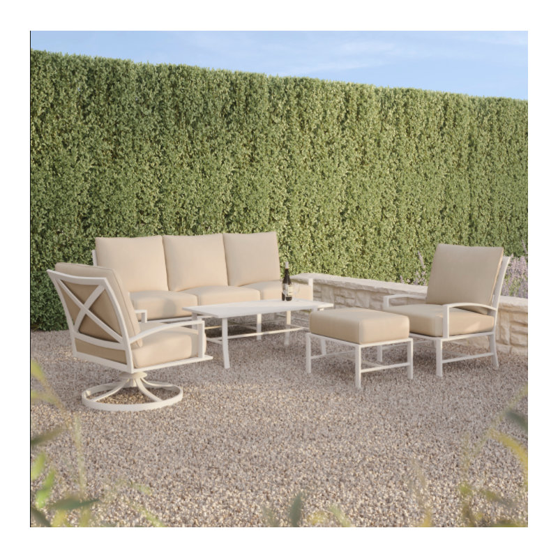 Bristol Outdoor Ottoman, Canvas Granite Sunbrella®