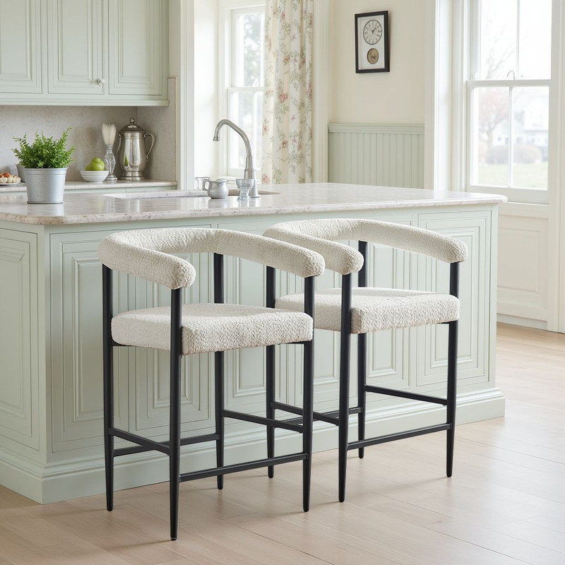 Ensemble de 2 tabourets de bar Modern, White