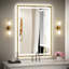 Miroir de salle de bain à DEL avec lumières, miroir de salle de bain éclairé à l'avant et à l'arrière avec anti-buée, miroirs muraux éclairés, température de 3 couleurs, à intensité variable-268698511-268698507