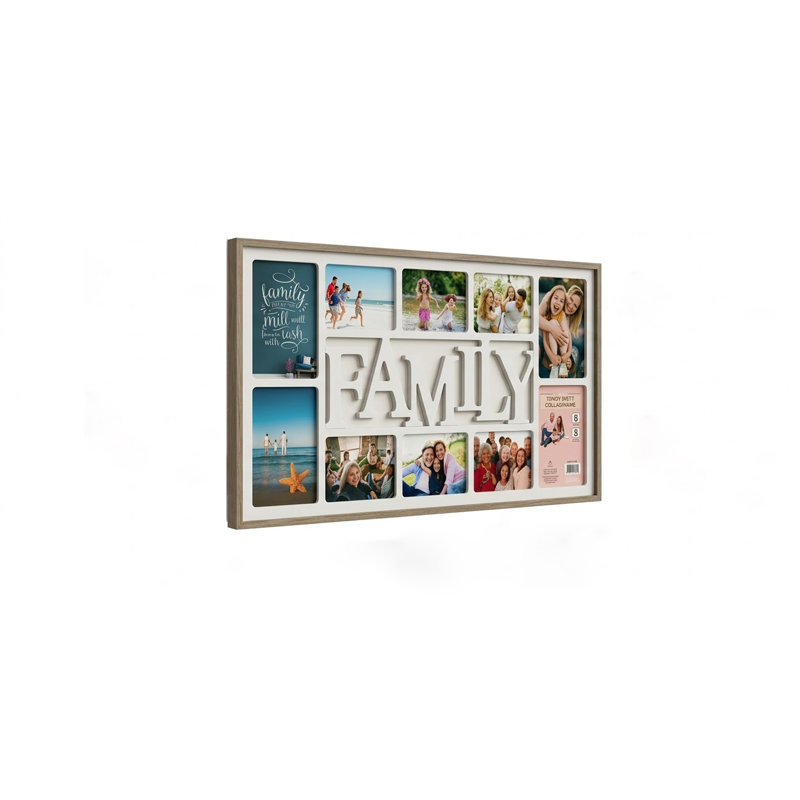 10 Slots Picture Frames With Heartwarming Centerpiece