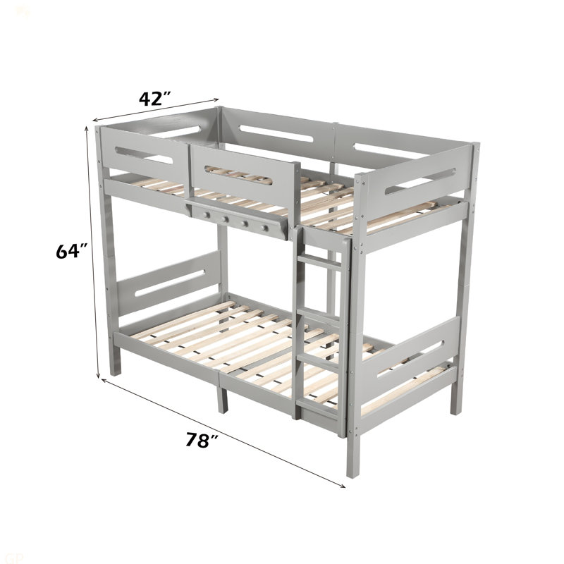 Twin/Twin Bunk Bed, Gray