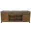 84 po Meuble-lavabo double de style campagnard en bois naturel avec plateau en marbre noir assemblé