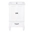 Meuble-lavabo 20 po avec lavabo, armoire de salle de bain avec deux portes, butoir de porte magnétique, blanc