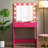 Vanity Desk With Mirror And Lights, Dressing Table With Large Drawer, 1 Level Storage Dresser & 3 Lighting Modes Adjustable Brightness, Suitable For Bedroom(Pink)-2105319541
