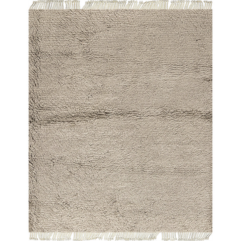 Tapis beige noué à la main de haute qualité