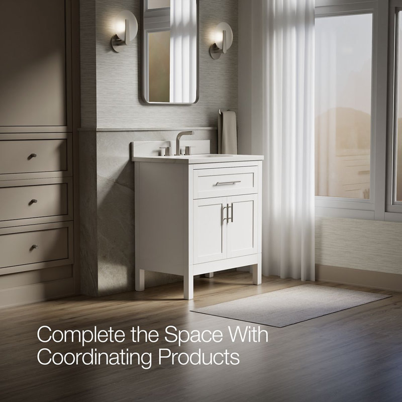 31" Single Bathroom Vanity Set, White, White, 31"