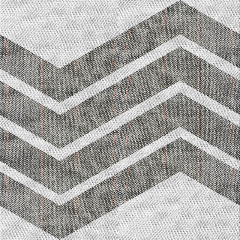 Tapis gris à chevrons Antroy, Carré 6 pi
