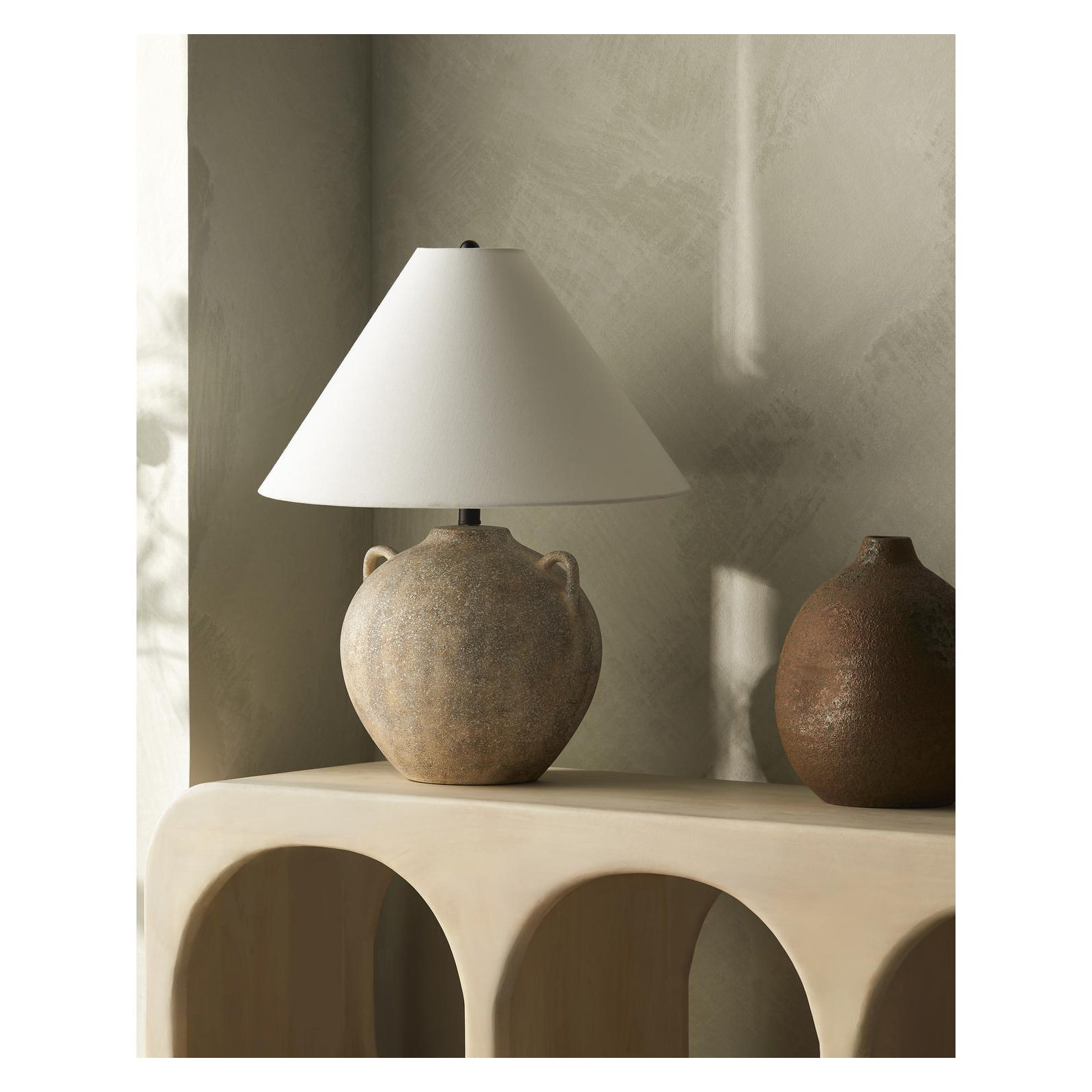 Ceramic Accent Lamp, Gray