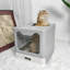 Stainless Steel Enclosed Cat Litter Box With Lid Top Entry Exit Metal Covered Litter Box Leak Proof & Pull Tray Odourless Easy To Clean Including Cat Litter Scoop