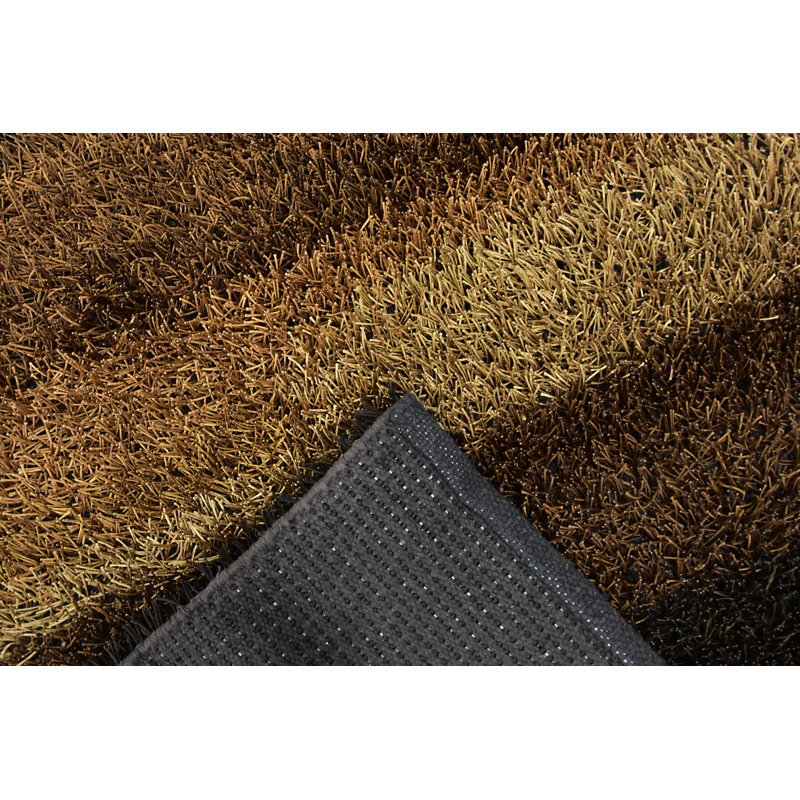 Marmala Striped Hand Woven Shag Area Rug, Rectangle 140cm x 200cm