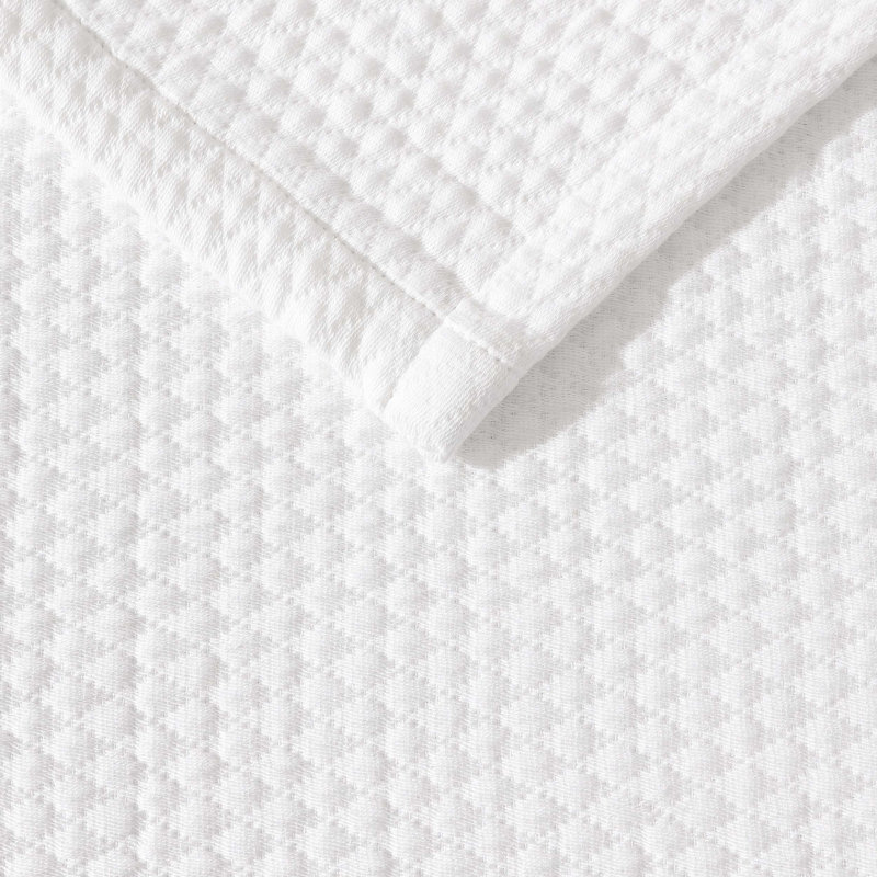 Vera Wang Matelesse Cotton White King Blanket, White, King