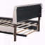 Grand lit plateforme tapissier en molleton avec lit gigogne simple TG et lumières DEL