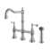 Whitehaus Collection Lead-Free Solid Stainless Steel Bridge Faucet with a Long Traditional Spout, Lever Handles and Side Spray