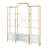 4-Tier Bookcase Modern Open Bookshelf, Display Shelf Storage Organizer With Storage Cabinets & Back X Bar Gold Frame