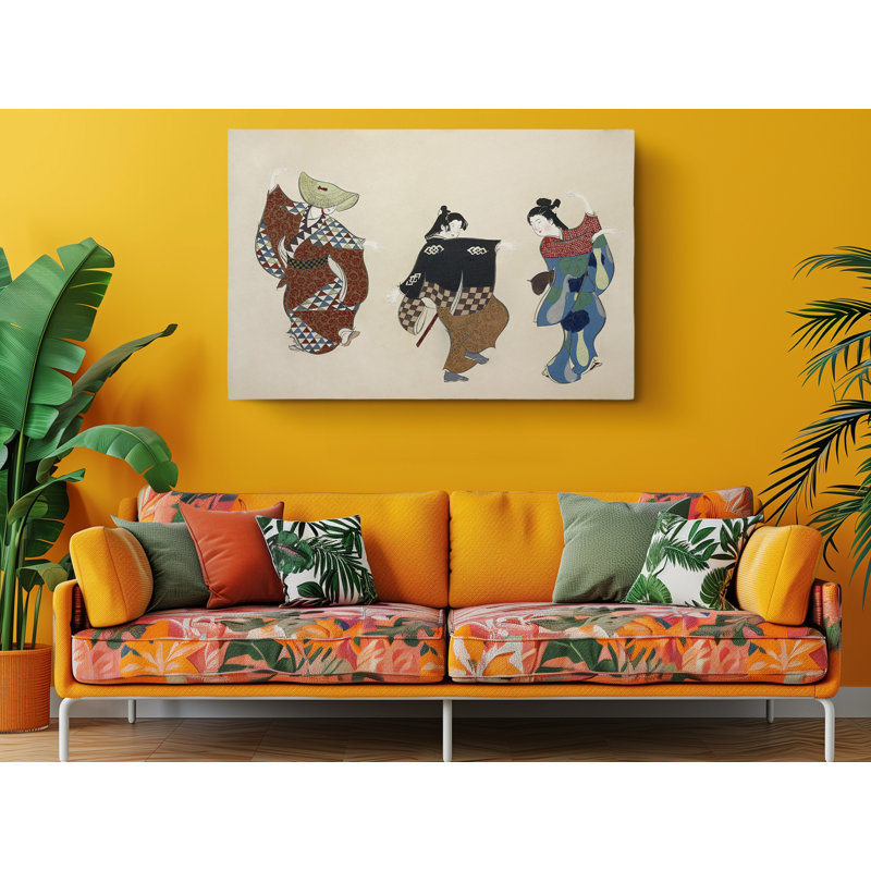 «Dancers From Momoyogusa Flowers Of A Cent Generations», reproduction sur toile tendue - reproduction sur toile tendue