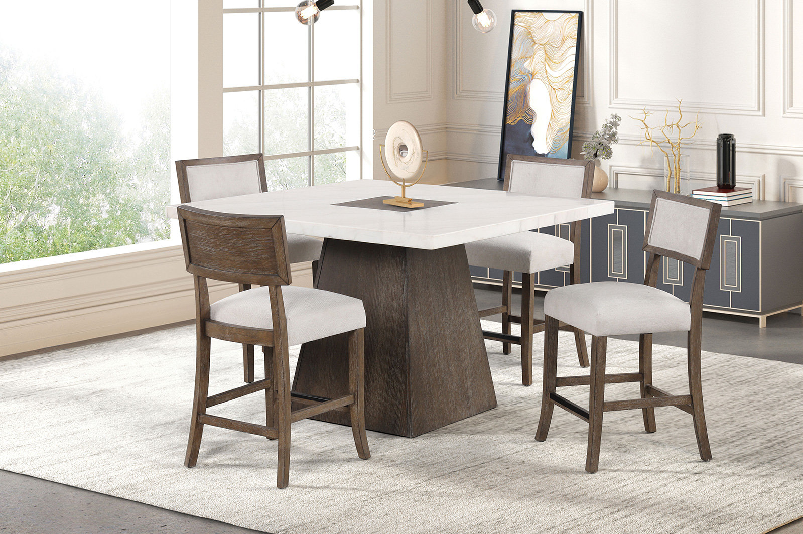 Ebern Designs Wessel 5-pcs Counter Height Table Set | Wayfair