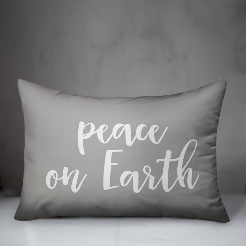  Coussin Peace on Earth, Gris