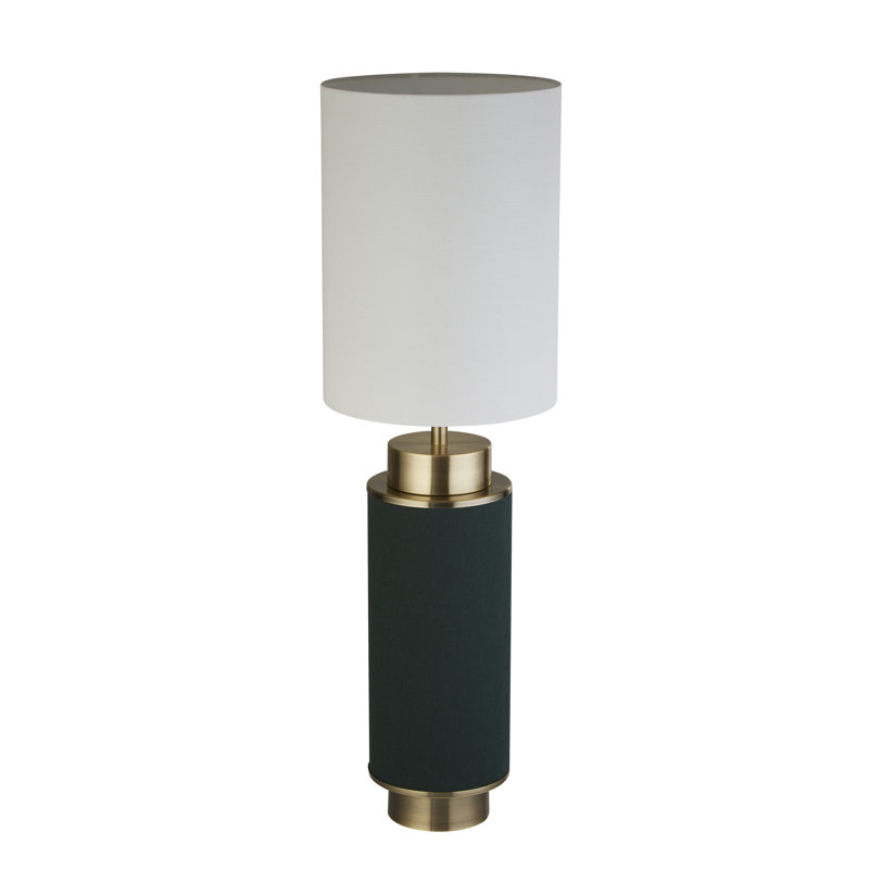 Joanie Metal Table Lamp, White, Gold/Green