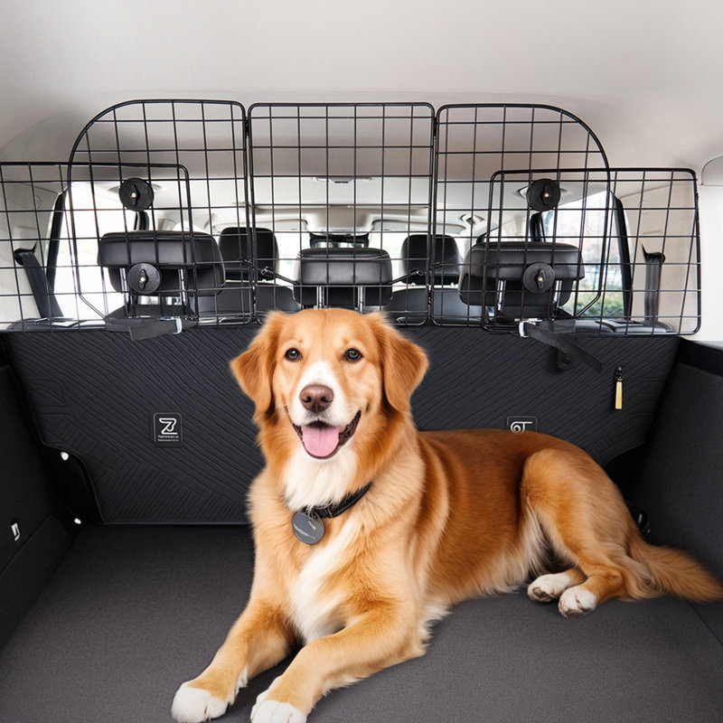 Barrière de séparation pour chien 38,5 "à 61,6" Dog Car Barrier, L 61,6 po x P 16,1 po x H 1,18 po
