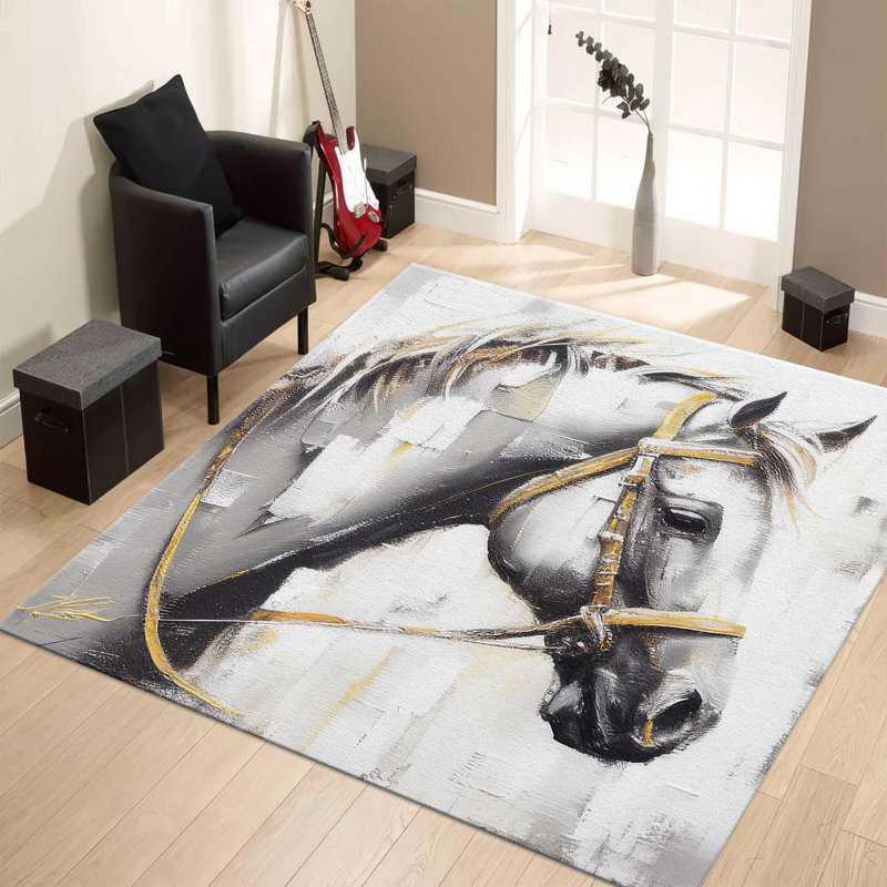 Artistic Abstract Design Printed Rug with Soft Plush Pile Ideal for Luxurious Home Decor Enhancement, Square 1'