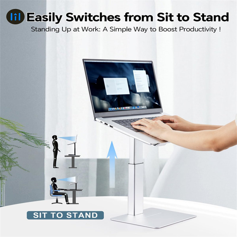 Metal Monitor Stand, Silver