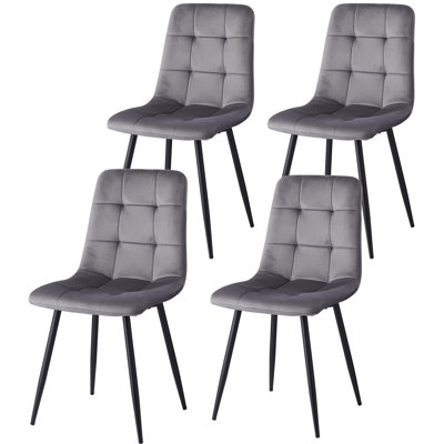 50cm H Velvet Upholstered Metal Side Chair