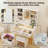 35.5" White Makeup Vanity Desk With Lighted Mirror And Power Outlet, 2 Acrylic Drawers-1893226225