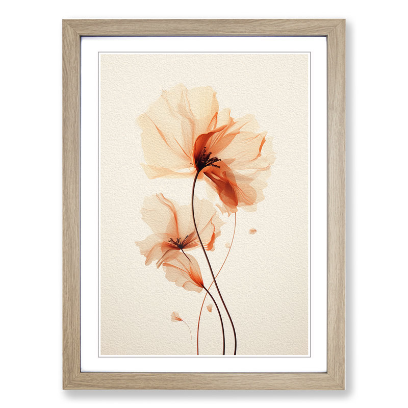 Floral Minimalism - Framed Print, Oak Framed, 34cm H x 25cm W