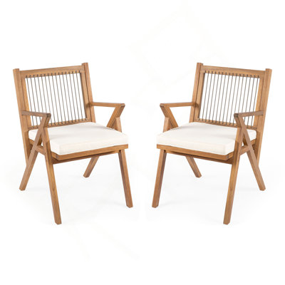 Chaise de patio avec coussin (ensemble de 2)