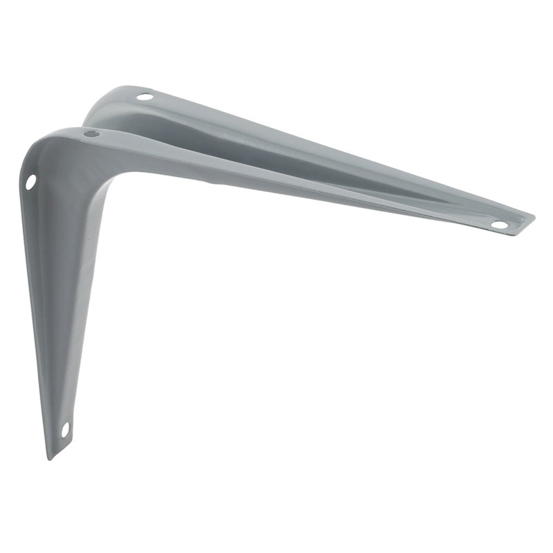 Shelf Support Bracket, Stamped Steel, 1.63" H x 10" W x 12" D, Grey