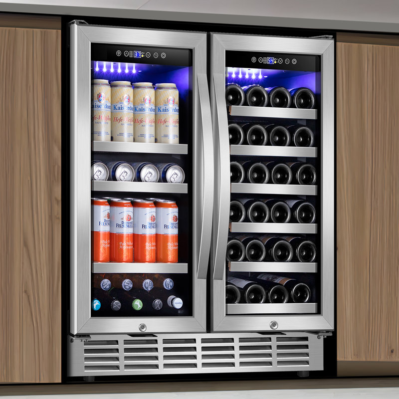 30" Stainless Steel Dual Zone Wine and Beverage Refrigerator