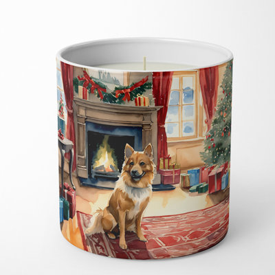 Bougie de Noël parfumée avec support en céramique