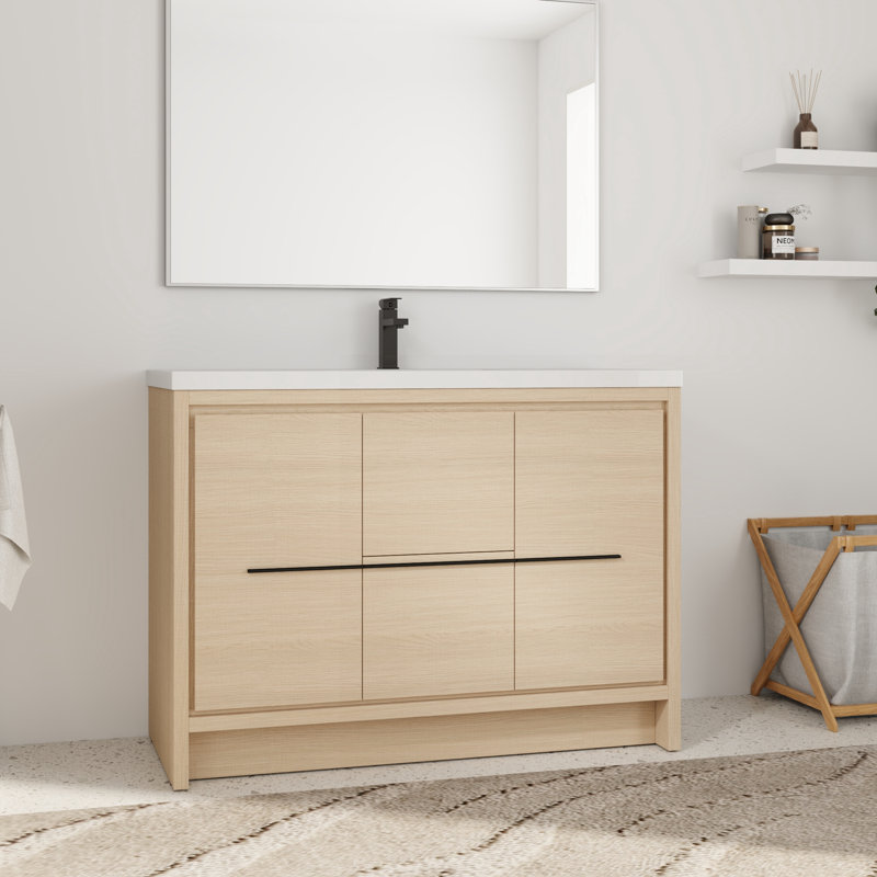 48'' Single Bathroom Vanity with Resin Top, 48"