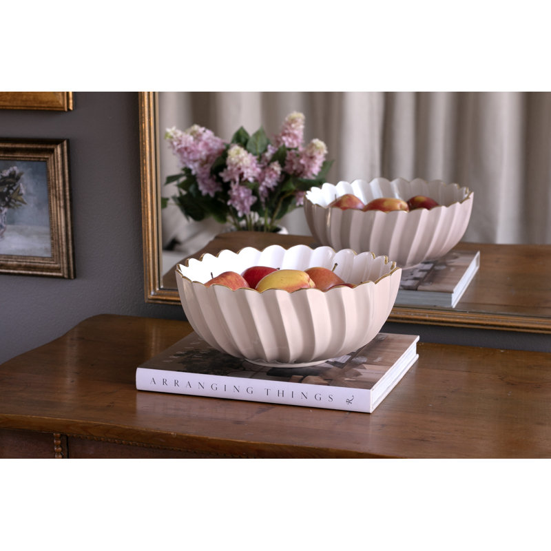Encanto Serving Bowl, Cream/White, 10.25"