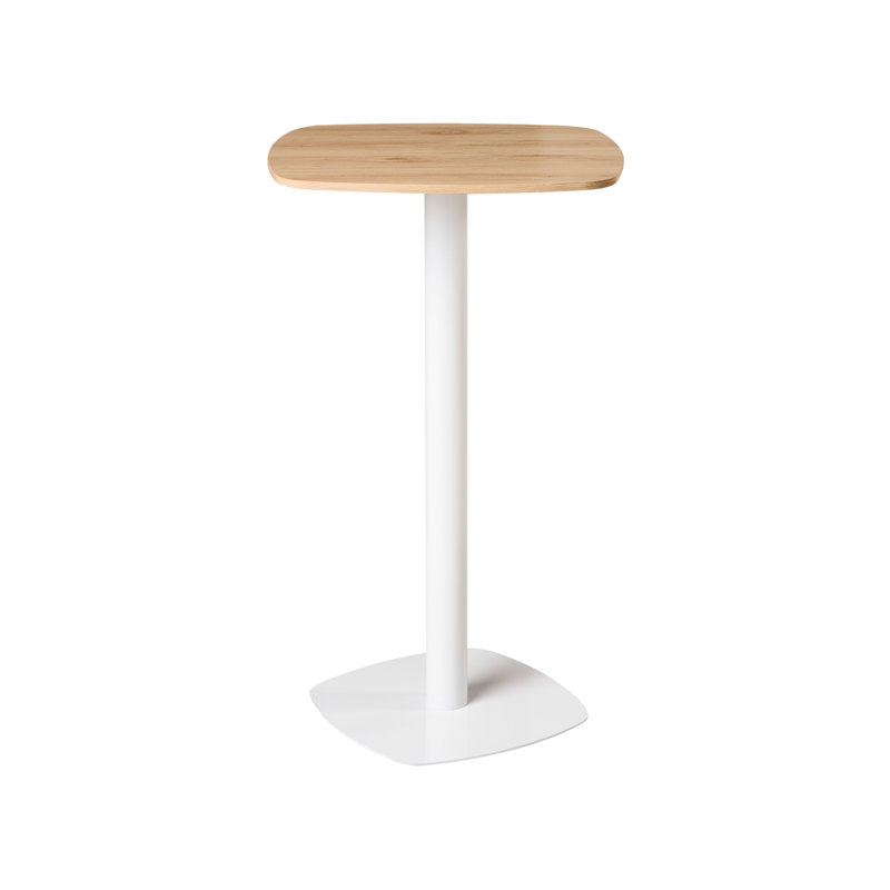 Bar Table Banerjee 60 cm 60 cm, White, Light Brown