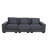 3-Piece Customized Dark Grey Corduroy Reversible Modular Sofa Set for Versatile Comfort and Style