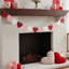 Bannière rouge scintillante «Happy Valentine's Day» et rouge cœurs roses Bannière Saint-Valentin