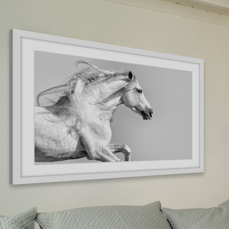 «White Mane», reproduction encadrée, H 30 po x l 45 po x P 1,5 po