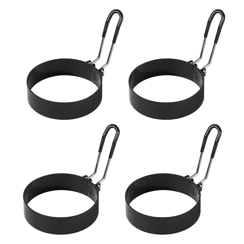 Ensemble de 4 anneaux à œufs antiadhésifs de 3 po, moules à crêpes et à crêpes