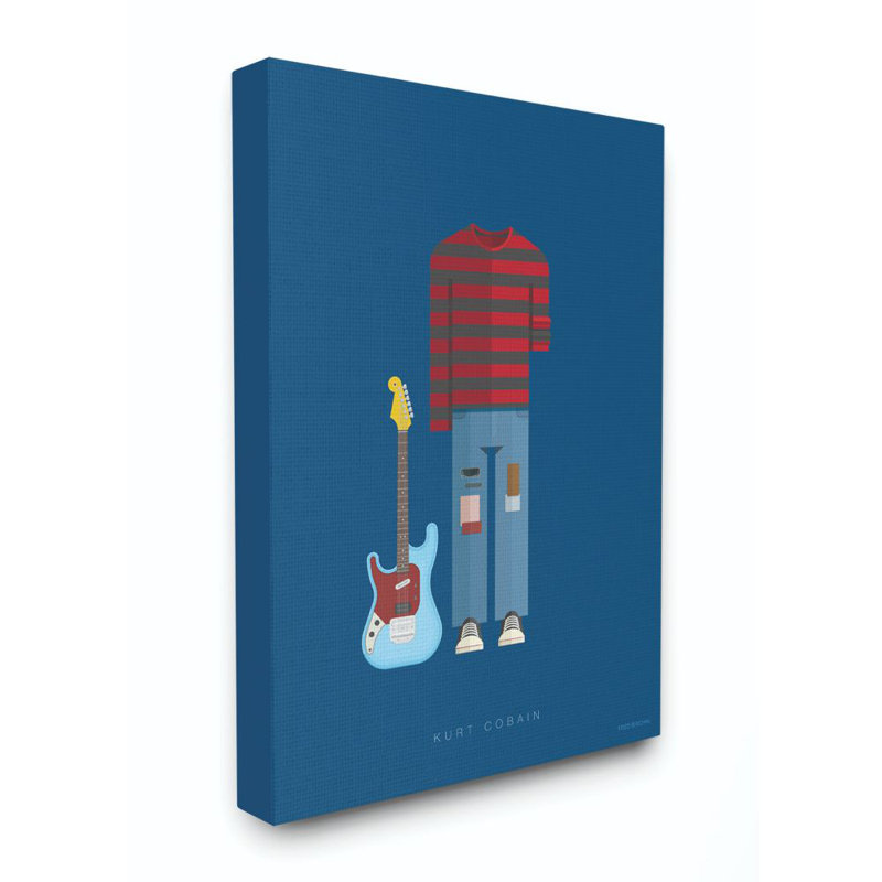 «Kurt Cobain Famous People Char design Fashion», impression sur toile, H 30 po x l 24 po x P 1,5 po, Toile tendue