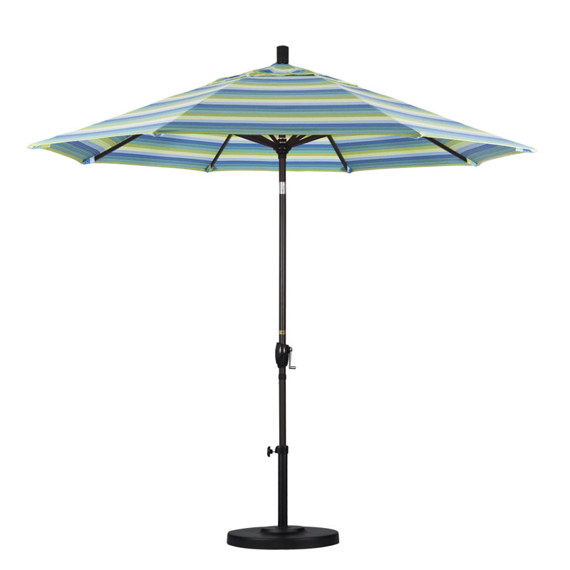 Parasol de marché 9 pi Ayomipo, Sunbrella® bord de mer Séville rayé