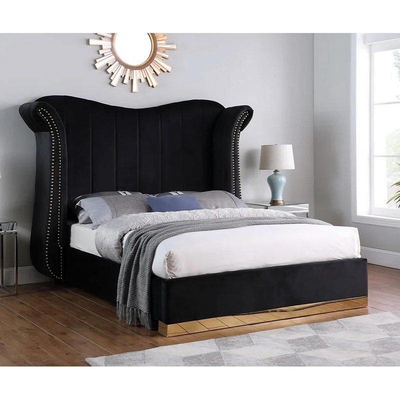 Sollows Platform  Bed , King, Black