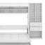 Lit escamotable double avec placard, tiroirs et tablettes