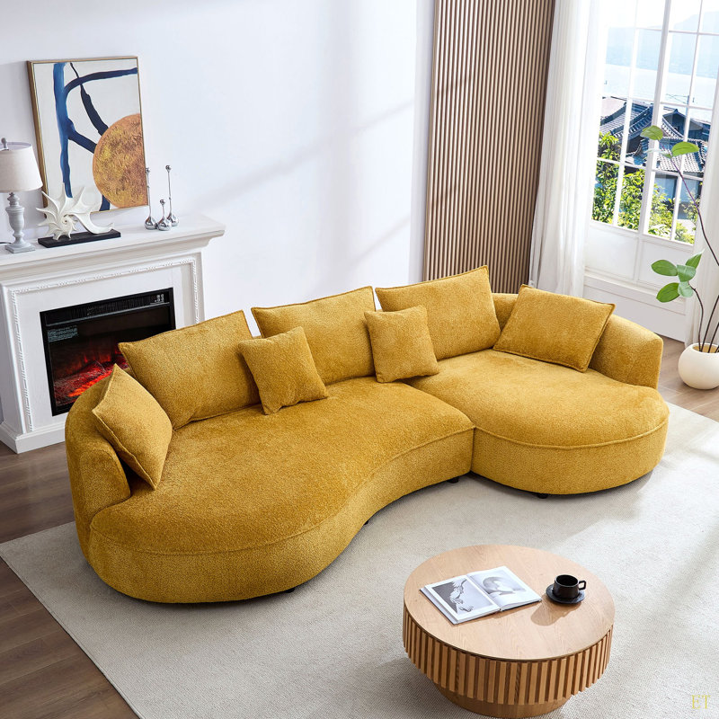 Canapé modulaire surdimensionné, canapé moderne avec méridienne, canapé incurvé confortable avec méridienne orientée vers la droite