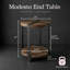 Table de bout ronde avec tablette Modesto