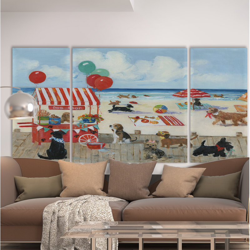 « beach écorce park i », reproduction d’image multi-pièces de qualité supérieure sur toile, H 24 po x l 48 po x P 1,5 po