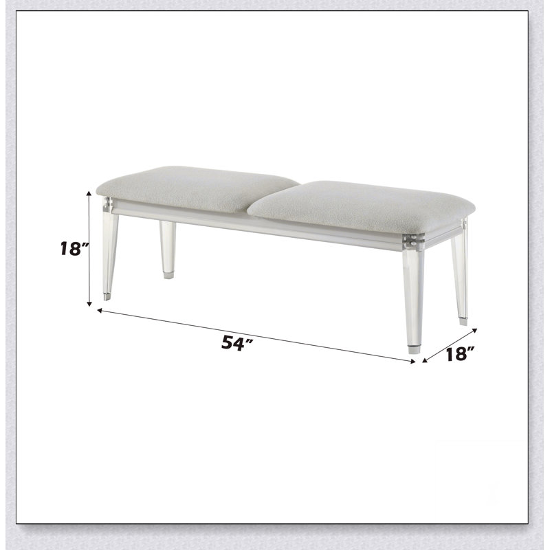 Banc Laveda Light Boucle and Pearl White Finish