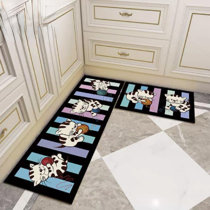 Funny Kitchen Rugs Set 2 Piece Kitchen Rules Rugs and Mats Non Skid  Washable for Kitchen Sink Low-Profile Floor Mats Decorations for Home  Kitchen (18x48+18x24 ) 